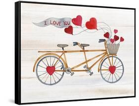 Rustic Valentine Bicycle-Kathleen Parr McKenna-Framed Stretched Canvas