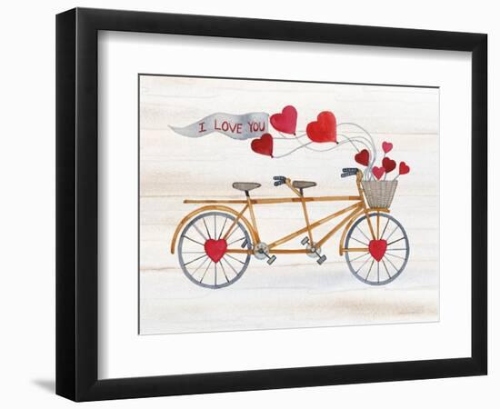 Rustic Valentine Bicycle-Kathleen Parr McKenna-Framed Art Print