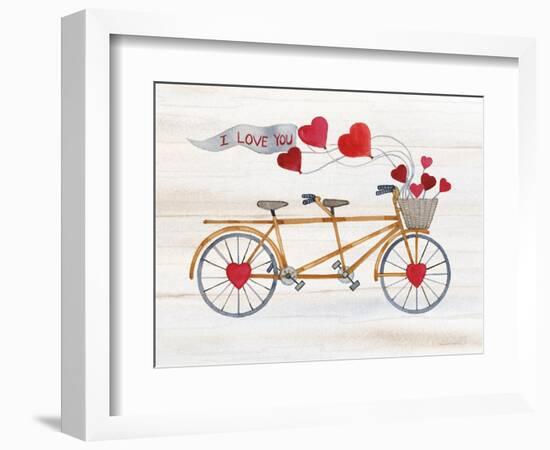 Rustic Valentine Bicycle-Kathleen Parr McKenna-Framed Art Print