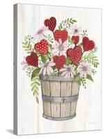 Rustic Valentine Bushel Basket-Kathleen Parr McKenna-Stretched Canvas