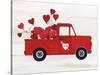 Rustic Valentine Truck-Kathleen Parr McKenna-Stretched Canvas