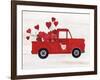 Rustic Valentine Truck-Kathleen Parr McKenna-Framed Art Print