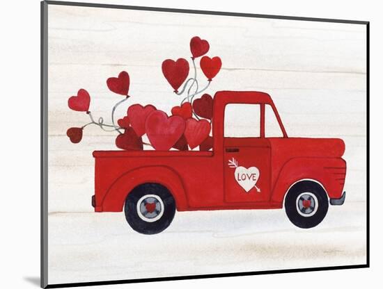 Rustic Valentine Truck-Kathleen Parr McKenna-Mounted Art Print