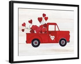 Rustic Valentine Truck-Kathleen Parr McKenna-Framed Art Print