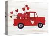 Rustic Valentine Truck-Kathleen Parr McKenna-Stretched Canvas