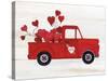 Rustic Valentine Truck-Kathleen Parr McKenna-Stretched Canvas