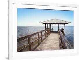 Rustic Wooden Fishing and Swimming Pier-forestpath-Framed Photographic Print