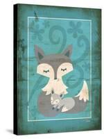 Rustic Woodland Foxes-Teresa Woo-Stretched Canvas