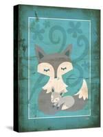 Rustic Woodland Foxes-Teresa Woo-Stretched Canvas