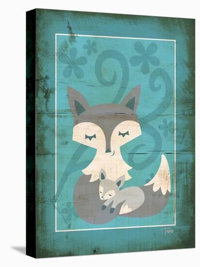 Rustic Woodland Foxes-Teresa Woo-Stretched Canvas