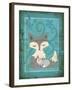 Rustic Woodland Foxes-Teresa Woo-Framed Art Print