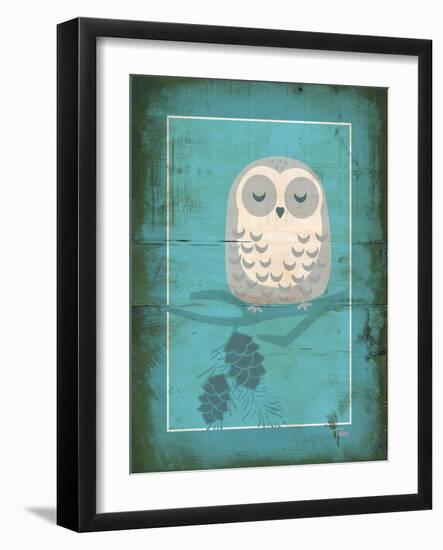 Rustic Woodland Owl-Teresa Woo-Framed Art Print