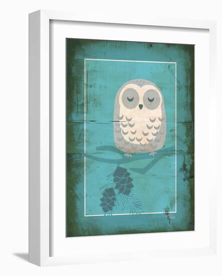 Rustic Woodland Owl-Teresa Woo-Framed Art Print