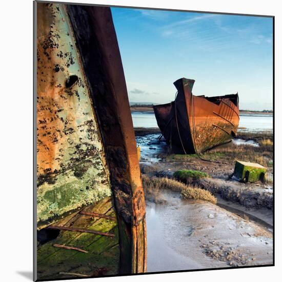 Rusting Boats on Mud Banks-Craig Roberts-Mounted Photographic Print