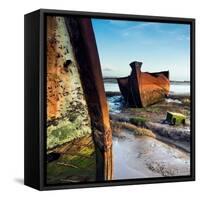 Rusting Boats on Mud Banks-Craig Roberts-Framed Stretched Canvas