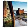 Rusting Boats on Mud Banks-Craig Roberts-Stretched Canvas