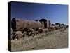 Rusting Locomotive at Train Graveyard, Uyuni, Bolivia, South America-Simon Montgomery-Stretched Canvas