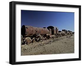 Rusting Locomotive at Train Graveyard, Uyuni, Bolivia, South America-Simon Montgomery-Framed Photographic Print
