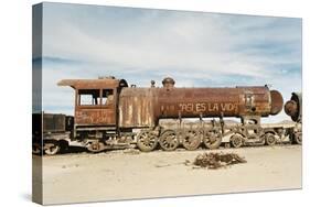 Rusting Locomotive at Train Graveyard, Uyuni, Bolivia, South America-Mark Chivers-Stretched Canvas