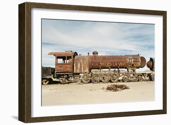 Rusting Locomotive at Train Graveyard, Uyuni, Bolivia, South America-Mark Chivers-Framed Photographic Print