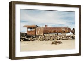 Rusting Locomotive at Train Graveyard, Uyuni, Bolivia, South America-Mark Chivers-Framed Photographic Print