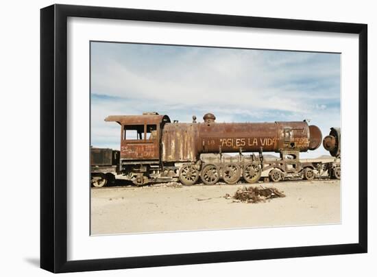 Rusting Locomotive at Train Graveyard, Uyuni, Bolivia, South America-Mark Chivers-Framed Photographic Print