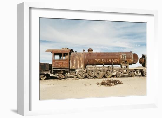 Rusting Locomotive at Train Graveyard, Uyuni, Bolivia, South America-Mark Chivers-Framed Photographic Print