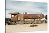 Rusting Locomotive at Train Graveyard, Uyuni, Bolivia, South America-Mark Chivers-Stretched Canvas