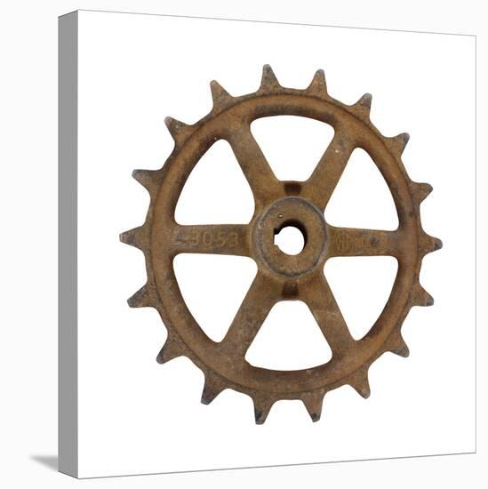 Rusty 6 Arm Fine Tooth Gear-Retroplanet-Stretched Canvas