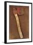 Rusty Axe Once Red on Makeshift Wooden Handle Lying on Rusty Metal Sheet-Den Reader-Framed Photographic Print