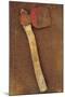 Rusty Axe Once Red on Makeshift Wooden Handle Lying on Rusty Metal Sheet-Den Reader-Mounted Photographic Print