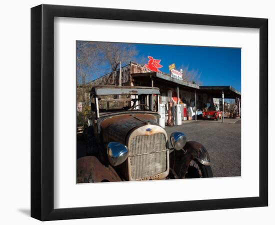 Rusty Car at Old Route 66 Visitor Centre, Route 66, Hackberry, Arizona, USA-null-Framed Photographic Print