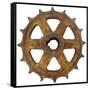 Rusty Fine Curved Tooth Gear-Retroplanet-Framed Stretched Canvas
