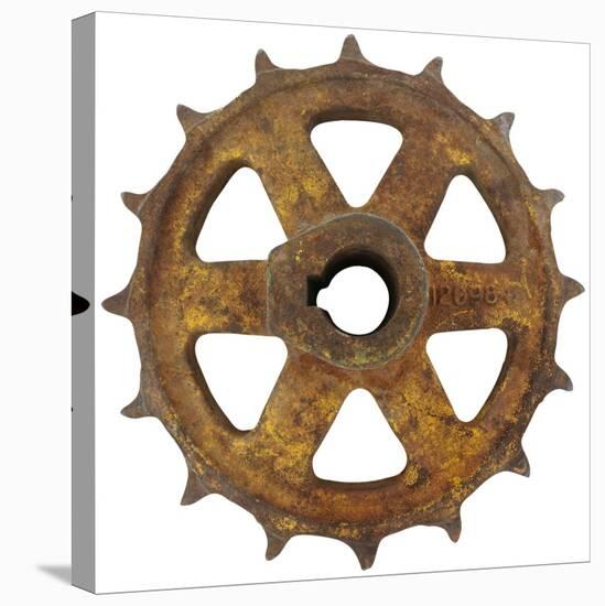 Rusty Fine Curved Tooth Gear-Retroplanet-Stretched Canvas