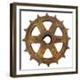 Rusty Fine Curved Tooth Gear-Retroplanet-Framed Giclee Print