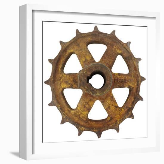 Rusty Fine Curved Tooth Gear-Retroplanet-Framed Giclee Print