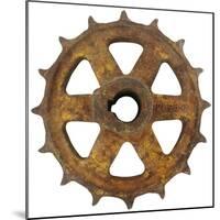 Rusty Fine Curved Tooth Gear-Retroplanet-Mounted Giclee Print