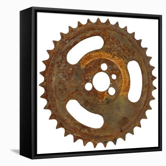 Rusty Fine Tooth Gear-Retroplanet-Framed Stretched Canvas