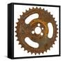 Rusty Fine Tooth Gear-Retroplanet-Framed Stretched Canvas