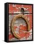 Rusty Horseshoe Hanging, Ponderosa Ranch, Seneca, Oregon, USA-Wendy Kaveney-Framed Stretched Canvas