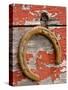 Rusty Horseshoe Hanging, Ponderosa Ranch, Seneca, Oregon, USA-Wendy Kaveney-Stretched Canvas