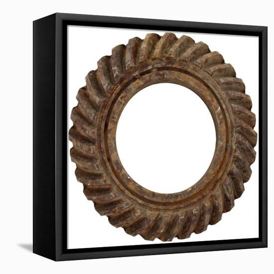 Rusty Small Spiral Gear-Retroplanet-Framed Stretched Canvas