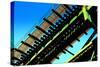 Rusty Subway Bridge Against Blue Sky from a Low Angle, Bronx, Ne-Sabine Jacobs-Stretched Canvas