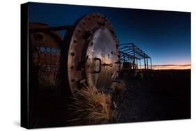 Rusty Train Relics in the Train Graveyard in Uyuni at Sunset-Alex Saberi-Stretched Canvas