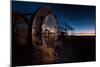 Rusty Train Relics in the Train Graveyard in Uyuni at Sunset-Alex Saberi-Mounted Photographic Print