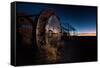 Rusty Train Relics in the Train Graveyard in Uyuni at Sunset-Alex Saberi-Framed Stretched Canvas
