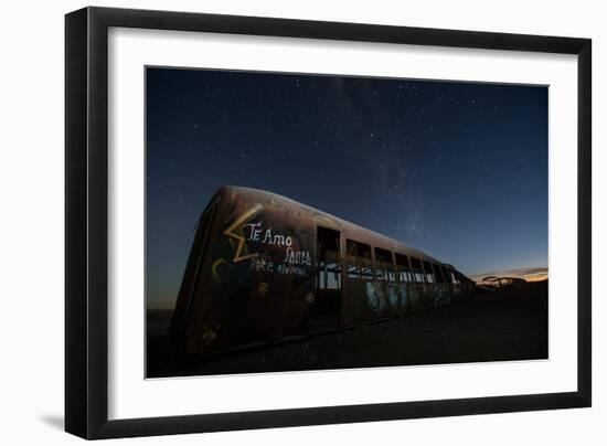 Rusty Train Relics in the Train Graveyard in Uyuni-Alex Saberi-Framed Premium Photographic Print