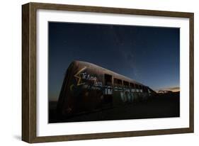 Rusty Train Relics in the Train Graveyard in Uyuni-Alex Saberi-Framed Photographic Print