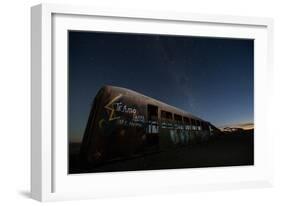 Rusty Train Relics in the Train Graveyard in Uyuni-Alex Saberi-Framed Photographic Print