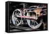 Rusty Wheels of Old Steam Locomotive close Up-tereh-Framed Stretched Canvas